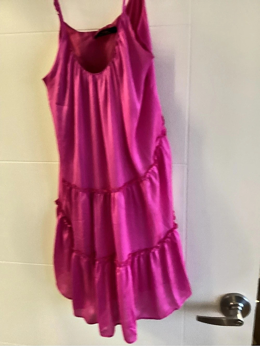 Tibi Pink Tiered Midi Dress Size small